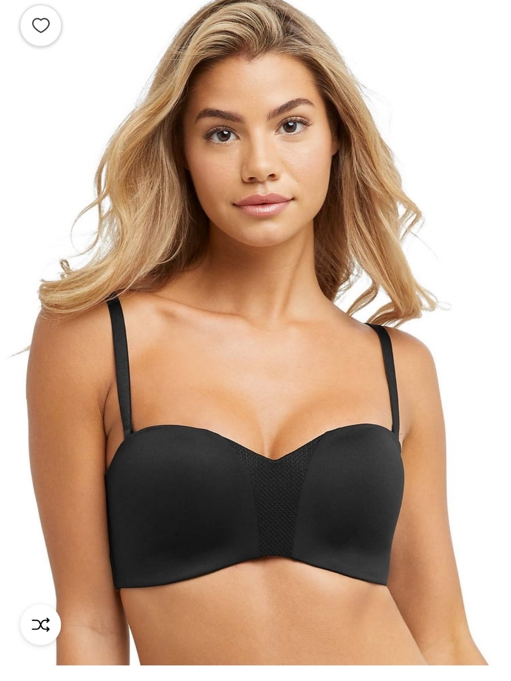 Maidenform Black Strapless Bandeau with Removable Halter Strap